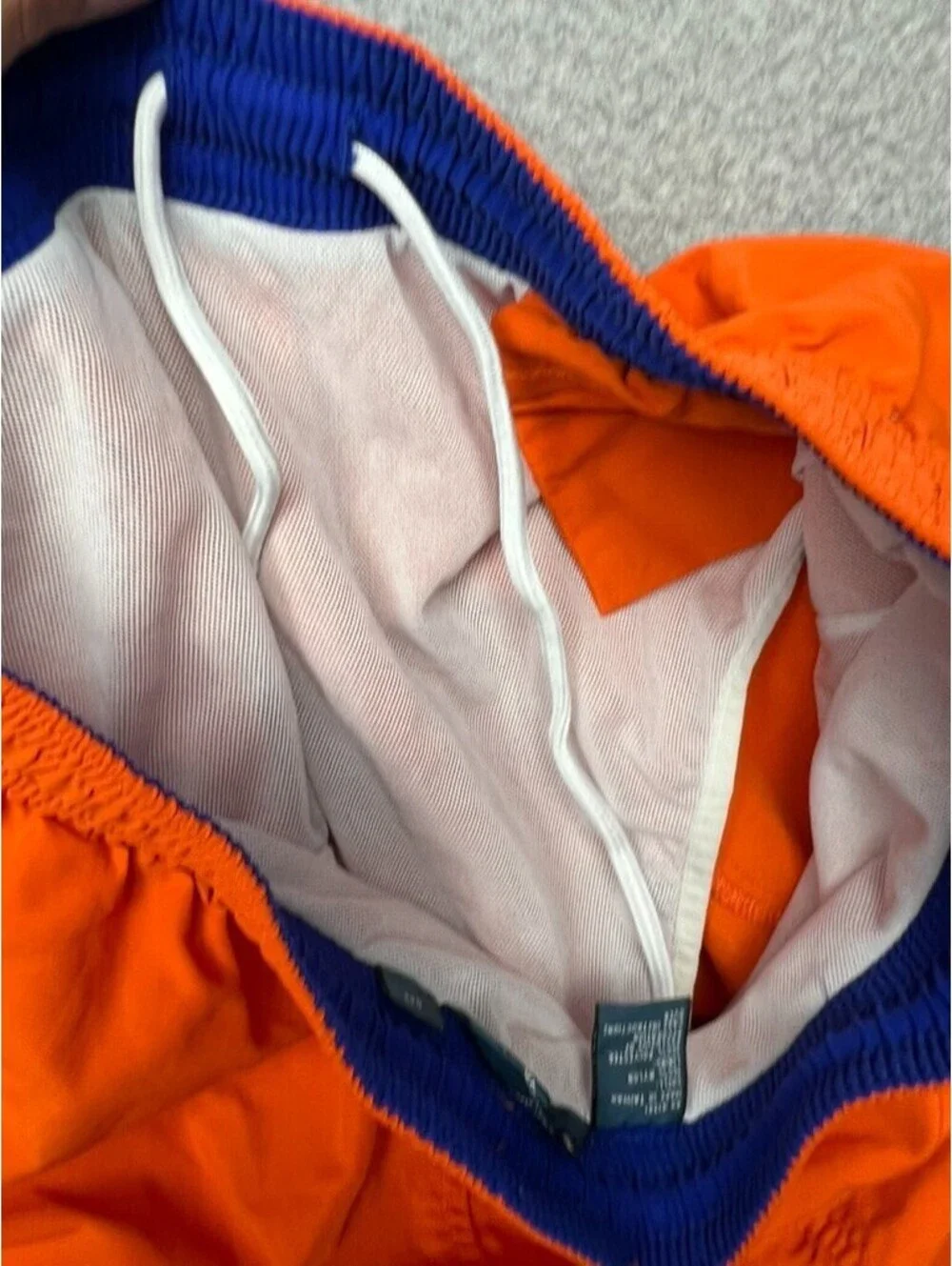 Polo Ralph Lauren Swim Shorts Mens L Mesh Lined Drawstring Pony Trunks Orange